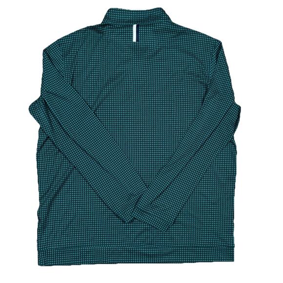 Rhoback Sweater Mens 2XL 1/4 Zip Long Sleeve Green Houndstooth Golf Performance - Picture 3 of 9